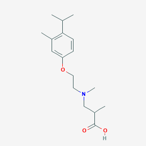 molecular formula C17H27NO3 B7588435 2-Methyl-3-[methyl-[2-(3-methyl-4-propan-2-ylphenoxy)ethyl]amino]propanoic acid 