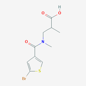 molecular formula C10H12BrNO3S B7588440 3-[(5-Bromothiophene-3-carbonyl)-methylamino]-2-methylpropanoic acid 