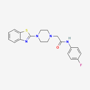 molecular formula C19H19FN4OS B7588462 2-(4-Benzothiazol-2-yl-piperazin-1-yl)-N-(4-fluoro-phenyl)-acetamide 