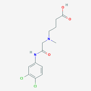 molecular formula C13H16Cl2N2O3 B7588478 4-[[2-(3,4-Dichloroanilino)-2-oxoethyl]-methylamino]butanoic acid 