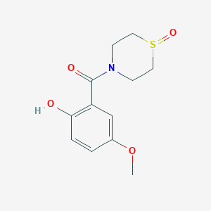 molecular formula C12H15NO4S B7588503 (2-Hydroxy-5-methoxyphenyl)-(1-oxo-1,4-thiazinan-4-yl)methanone 