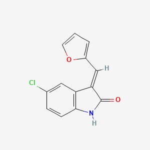 molecular formula C13H8ClNO2 B7588505 (3E)-5-chloro-3-(furan-2-ylmethylidene)-1H-indol-2-one 