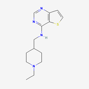 molecular formula C14H20N4S B7588515 N-[(1-ethylpiperidin-4-yl)methyl]thieno[3,2-d]pyrimidin-4-amine 