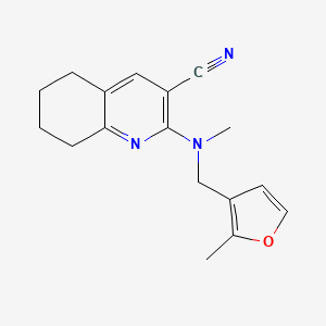 molecular formula C17H19N3O B7588525 2-[Methyl-[(2-methylfuran-3-yl)methyl]amino]-5,6,7,8-tetrahydroquinoline-3-carbonitrile 
