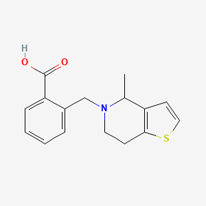 molecular formula C16H17NO2S B7588533 2-[(4-methyl-6,7-dihydro-4H-thieno[3,2-c]pyridin-5-yl)methyl]benzoic acid 