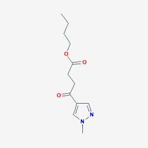 molecular formula C12H18N2O3 B7588561 Butyl 4-(1-methylpyrazol-4-yl)-4-oxobutanoate 