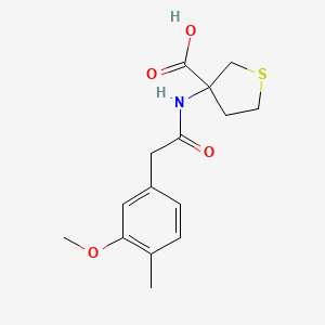 molecular formula C15H19NO4S B7588571 3-[[2-(3-Methoxy-4-methylphenyl)acetyl]amino]thiolane-3-carboxylic acid 