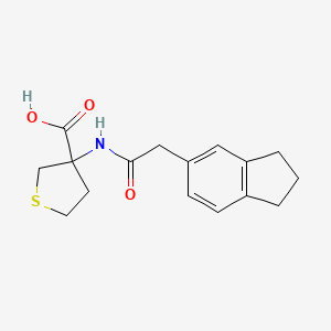 molecular formula C16H19NO3S B7588578 3-[[2-(2,3-dihydro-1H-inden-5-yl)acetyl]amino]thiolane-3-carboxylic acid 