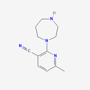 molecular formula C12H16N4 B7588591 2-(1,4-Diazepan-1-yl)-6-methylpyridine-3-carbonitrile 