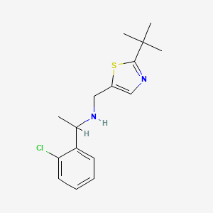 molecular formula C16H21ClN2S B7588592 N-[(2-tert-butyl-1,3-thiazol-5-yl)methyl]-1-(2-chlorophenyl)ethanamine 