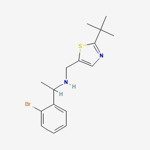 molecular formula C16H21BrN2S B7588602 1-(2-bromophenyl)-N-[(2-tert-butyl-1,3-thiazol-5-yl)methyl]ethanamine 