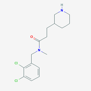 molecular formula C16H22Cl2N2O B7588618 N-[(2,3-dichlorophenyl)methyl]-N-methyl-3-piperidin-3-ylpropanamide 