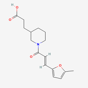 molecular formula C16H21NO4 B7588632 3-[1-[(E)-3-(5-methylfuran-2-yl)prop-2-enoyl]piperidin-3-yl]propanoic acid 