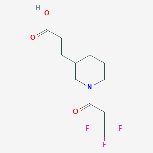 molecular formula C11H16F3NO3 B7588638 3-[1-(3,3,3-Trifluoropropanoyl)piperidin-3-yl]propanoic acid 