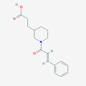 molecular formula C17H21NO3 B7588665 3-[1-[(E)-3-phenylprop-2-enoyl]piperidin-3-yl]propanoic acid 