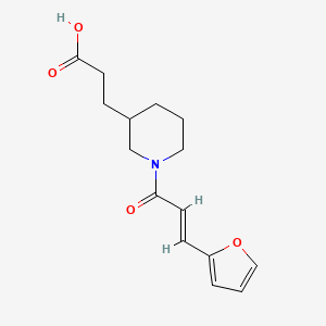 molecular formula C15H19NO4 B7588669 3-[1-[(E)-3-(furan-2-yl)prop-2-enoyl]piperidin-3-yl]propanoic acid 