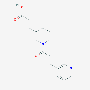 molecular formula C16H22N2O3 B7588674 3-[1-(3-Pyridin-3-ylpropanoyl)piperidin-3-yl]propanoic acid 