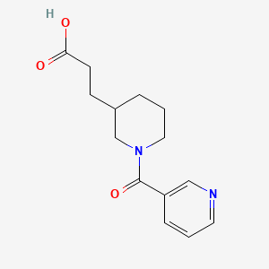 molecular formula C14H18N2O3 B7588690 3-[1-(Pyridine-3-carbonyl)piperidin-3-yl]propanoic acid 