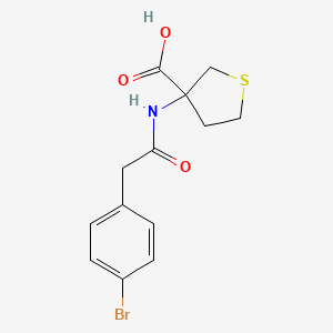 molecular formula C13H14BrNO3S B7588699 3-[[2-(4-Bromophenyl)acetyl]amino]thiolane-3-carboxylic acid 