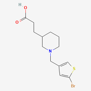 molecular formula C13H18BrNO2S B7588717 3-[1-[(5-Bromothiophen-3-yl)methyl]piperidin-3-yl]propanoic acid 