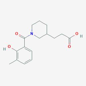 molecular formula C16H21NO4 B7588721 3-[1-(2-Hydroxy-3-methylbenzoyl)piperidin-3-yl]propanoic acid 
