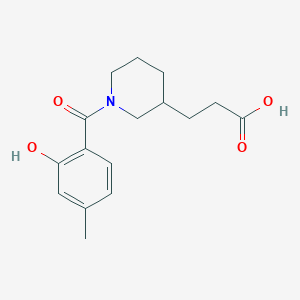 molecular formula C16H21NO4 B7588725 3-[1-(2-Hydroxy-4-methylbenzoyl)piperidin-3-yl]propanoic acid 