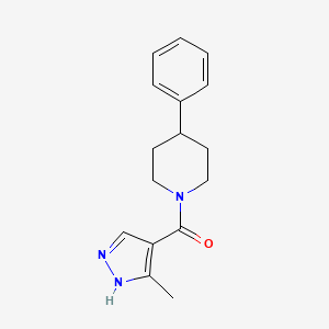 molecular formula C16H19N3O B7588739 (5-methyl-1H-pyrazol-4-yl)-(4-phenylpiperidin-1-yl)methanone 