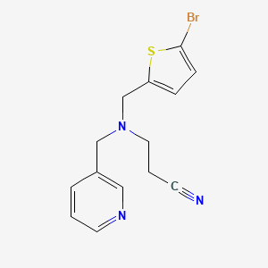 molecular formula C14H14BrN3S B7588750 3-[(5-Bromothiophen-2-yl)methyl-(pyridin-3-ylmethyl)amino]propanenitrile 