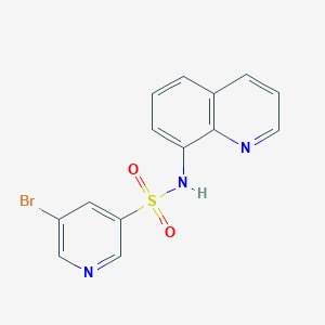 molecular formula C14H10BrN3O2S B7588754 5-bromo-N-quinolin-8-ylpyridine-3-sulfonamide 