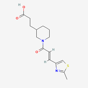 molecular formula C15H20N2O3S B7588777 3-[1-[(E)-3-(2-methyl-1,3-thiazol-4-yl)prop-2-enoyl]piperidin-3-yl]propanoic acid 