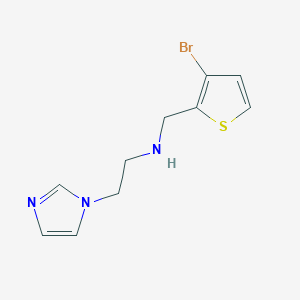 molecular formula C10H12BrN3S B7588837 N-[(3-bromothiophen-2-yl)methyl]-2-imidazol-1-ylethanamine 