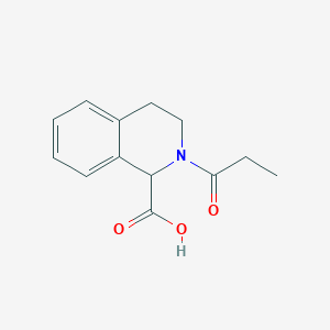 molecular formula C13H15NO3 B7588856 2-propanoyl-3,4-dihydro-1H-isoquinoline-1-carboxylic acid 
