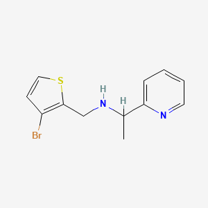 molecular formula C12H13BrN2S B7588876 N-[(3-bromothiophen-2-yl)methyl]-1-pyridin-2-ylethanamine 