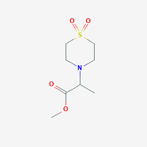 molecular formula C8H15NO4S B7588877 Methyl 2-(1,1-dioxo-1,4-thiazinan-4-yl)propanoate 