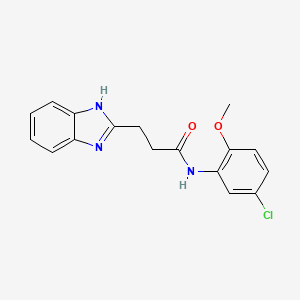molecular formula C17H16ClN3O2 B7588881 3-(1H-benzimidazol-2-yl)-N-(5-chloro-2-methoxyphenyl)propanamide 