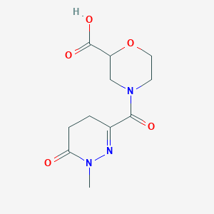 molecular formula C11H15N3O5 B7588908 4-(1-Methyl-6-oxo-4,5-dihydropyridazine-3-carbonyl)morpholine-2-carboxylic acid 