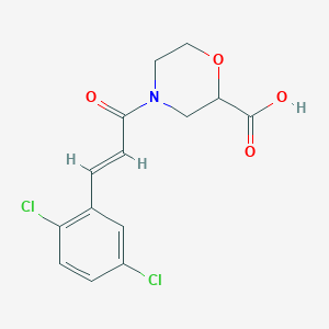 molecular formula C14H13Cl2NO4 B7588934 4-[(E)-3-(2,5-dichlorophenyl)prop-2-enoyl]morpholine-2-carboxylic acid 
