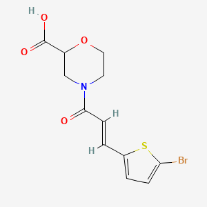 molecular formula C12H12BrNO4S B7588944 4-[(E)-3-(5-bromothiophen-2-yl)prop-2-enoyl]morpholine-2-carboxylic acid 