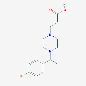 molecular formula C15H21BrN2O2 B7588950 3-[4-[1-(4-Bromophenyl)ethyl]piperazin-1-yl]propanoic acid 