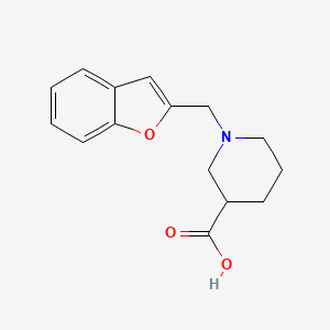 molecular formula C15H17NO3 B7588954 1-(1-Benzofuran-2-ylmethyl)piperidine-3-carboxylic acid 