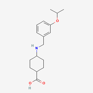 molecular formula C17H25NO3 B7588966 4-[(3-Propan-2-yloxyphenyl)methylamino]cyclohexane-1-carboxylic acid 