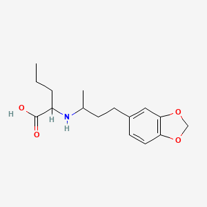 molecular formula C16H23NO4 B7588974 2-[4-(1,3-Benzodioxol-5-yl)butan-2-ylamino]pentanoic acid 