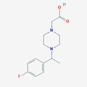 molecular formula C14H19FN2O2 B7588978 2-[4-[1-(4-Fluorophenyl)ethyl]piperazin-1-yl]acetic acid 