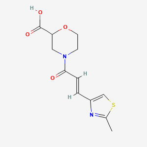 molecular formula C12H14N2O4S B7588986 4-[(E)-3-(2-methyl-1,3-thiazol-4-yl)prop-2-enoyl]morpholine-2-carboxylic acid 