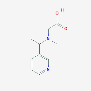 molecular formula C10H14N2O2 B7588997 2-[Methyl(1-pyridin-3-ylethyl)amino]acetic acid 