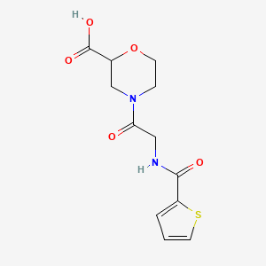 molecular formula C12H14N2O5S B7589018 4-[2-(Thiophene-2-carbonylamino)acetyl]morpholine-2-carboxylic acid 