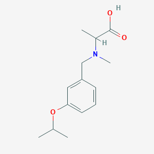 molecular formula C14H21NO3 B7589022 2-[Methyl-[(3-propan-2-yloxyphenyl)methyl]amino]propanoic acid 