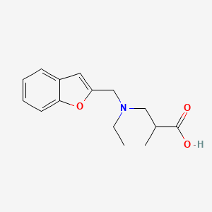 molecular formula C15H19NO3 B7589028 3-[1-Benzofuran-2-ylmethyl(ethyl)amino]-2-methylpropanoic acid 