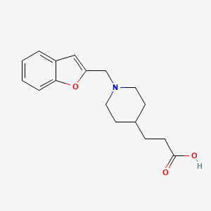 molecular formula C17H21NO3 B7589050 3-[1-(1-Benzofuran-2-ylmethyl)piperidin-4-yl]propanoic acid 