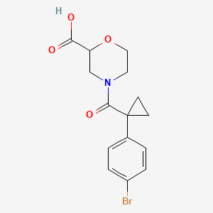 molecular formula C15H16BrNO4 B7589056 4-[1-(4-Bromophenyl)cyclopropanecarbonyl]morpholine-2-carboxylic acid 
